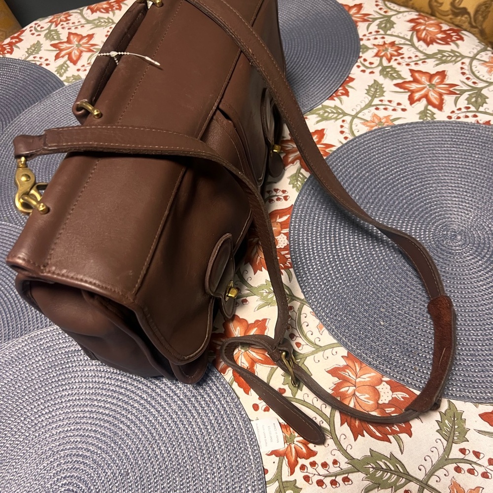 Coach Brown Leather Briefcase with Gold Hardware - Picture 3 of 9